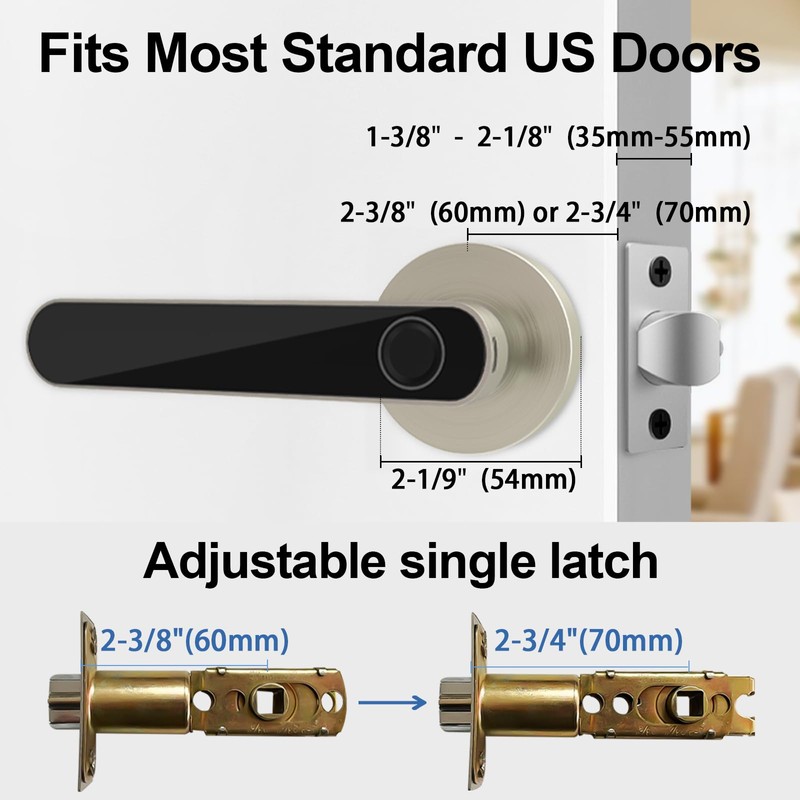 Dhiedas Door Handle Lock - Keyless Door Knob Door Lock