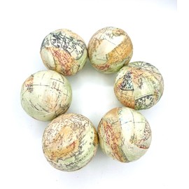 Travel The World Map 2.5” fabric wrapped balls- bowl filler, home decor, office, study Travel-Inspired Globe Fabric Balls – Set of 6 2.5" Styrofoam Balls – Handmade Decorative Bowl Fillers