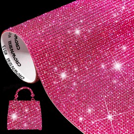 FULZTEY Bling Rhinestone Sheet Sticker 12000 PCS Crystal Gem Stickers for DIY Car Decoration Rose Red Rhinestone Stickers Self Adhesive Diamond Stickers for DIY Crafts Cloth Accessories 9.4×7.9 Inch