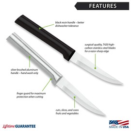 Rada Cutlery Heavy Duty Paring Knife, Silver Handle, Pack of 6