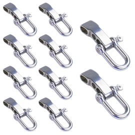 D-Shackles Adjustble Stainless Steel Paracord Bracelet D Shackles Survival Paracord Bracelet Bracket U Shape Buckles (Pack of 10)
