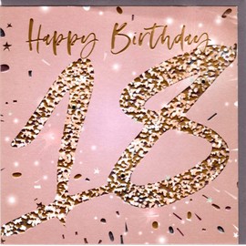 Belly Button Designs Paloma 18th Birthday Card - Embossed and Foil (Gold Salmon)
