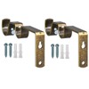 Heavy Duty Double Curtain Rod Brackets Antique Brass Pack of