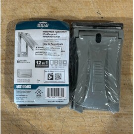 Bell Outdoor Metal Weatherproof Receptacle Cover - Gray (2pack)