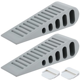 JQK Rubber Door Stopper Wedge, Grey 9 Pack Soft TPR Premium Door Stops for Bottom of Heavy Duty Door on Tile, Concrete, Carpet, Wooden Floor, DSB61-GY-P9