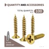 TOPYWMSP 4x35mm Wood Screws,Flat Head Screws for Wood, Zinc Galvanized,Multi