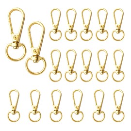TAIYOU 20 Golden Swivel Lobster Hooks Rotating Carabiner Hooks Alloy Keyring Buckles for Production of Handmade Bags Backpacks Crafts Used