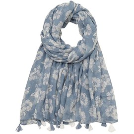 MAIRY Shawls and Wraps Soft Warm Scarf Large Oversized Print Lightweight Fashion Long Scarves for Women Blue Neck Head Scarf,180098