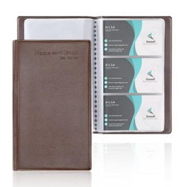 GOWALL Business Card Holder 240 Cards Capacity Business Card Organizer, Portable Business Card Holders for Men & Women, Business Card Binder, Professional Business Cards Book, Name Card Holder, Coffee