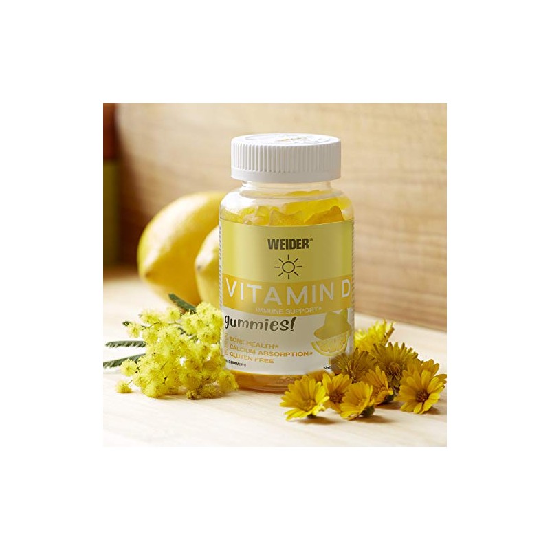 Weider Vitamin D Gummies (50 Gummies) Lemon, with Vitamin D3