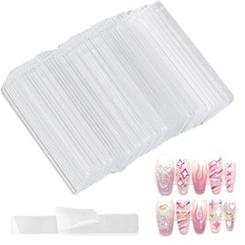 PAVIKE Nail Sample Display Board (Pack of 50) Nail Art Display Panel Nail Tip Display Board Sample Board Nail Art Practice Display Nail Tools Nail Storage Display Tool Transparent Lightweight for Home