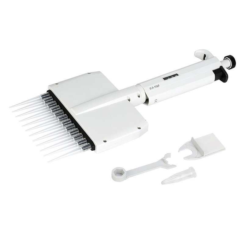 12 Channel 0.5-10μl Manual Adjustable Pipette Micro Transfer Pipette Pipet