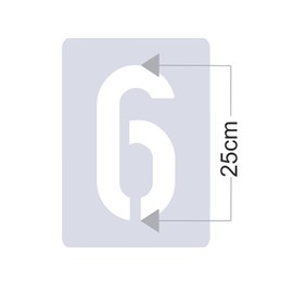Stencil Single Number 6 Digits Height: 25 cm Number for Signs Door House Numbers