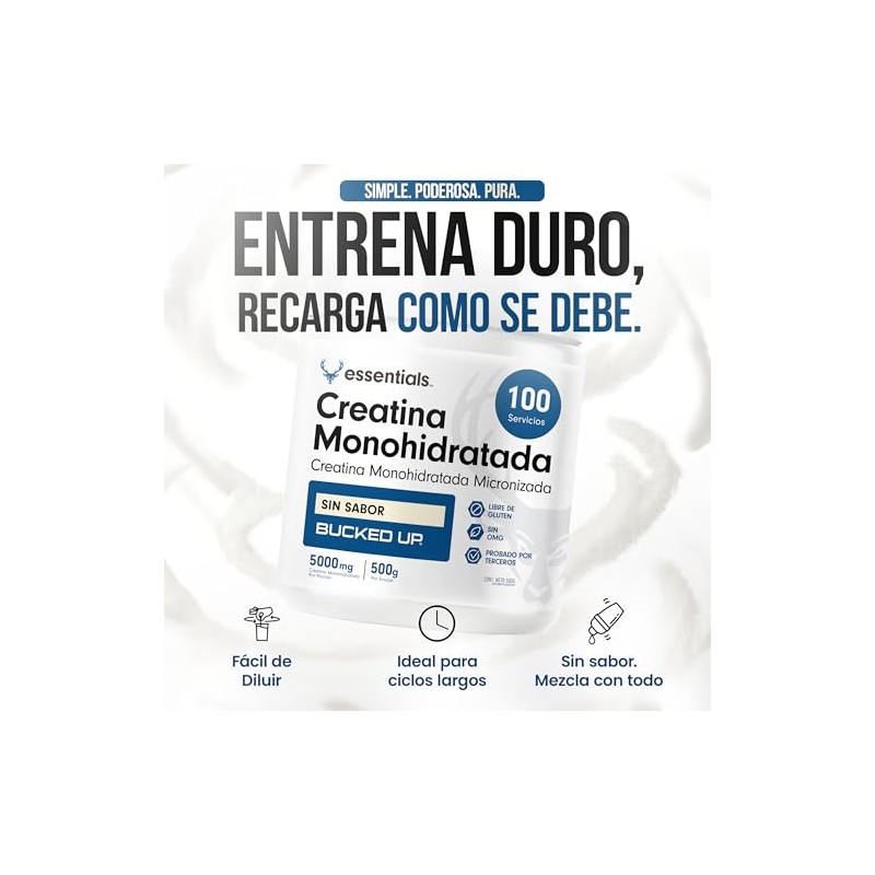 Bucked Up Creatina Monohidratada Pre Entreno Pre Workout 100 Creatina