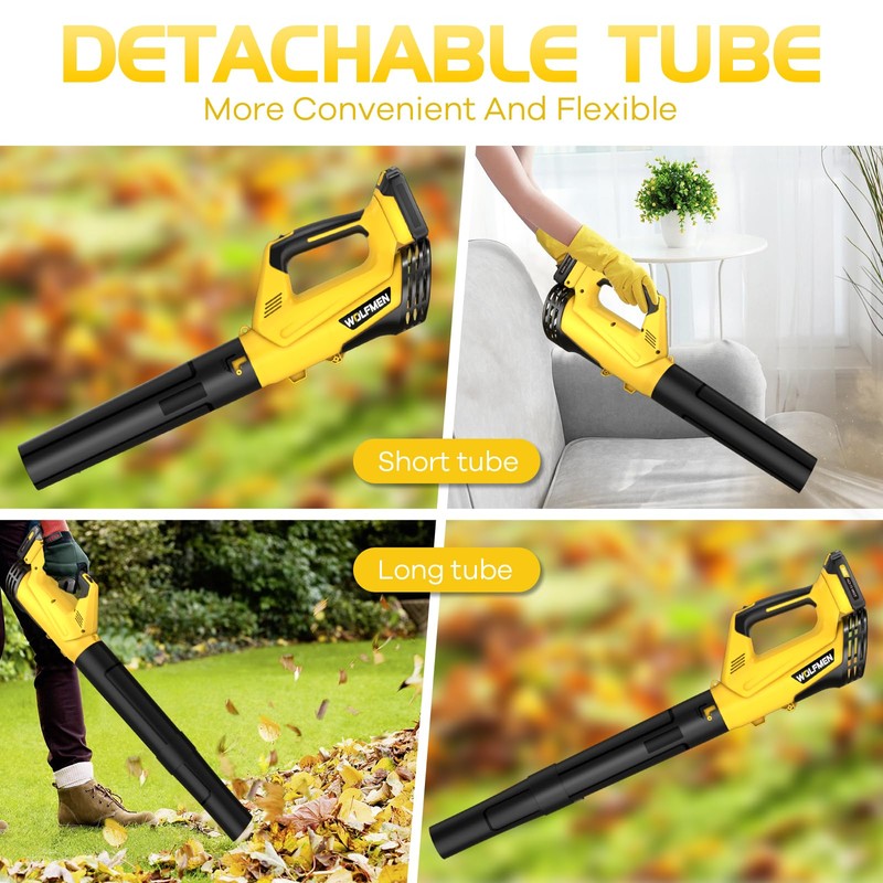 Leaf Blower, Electric Cordless Leaf Blower with 2 Batteries and