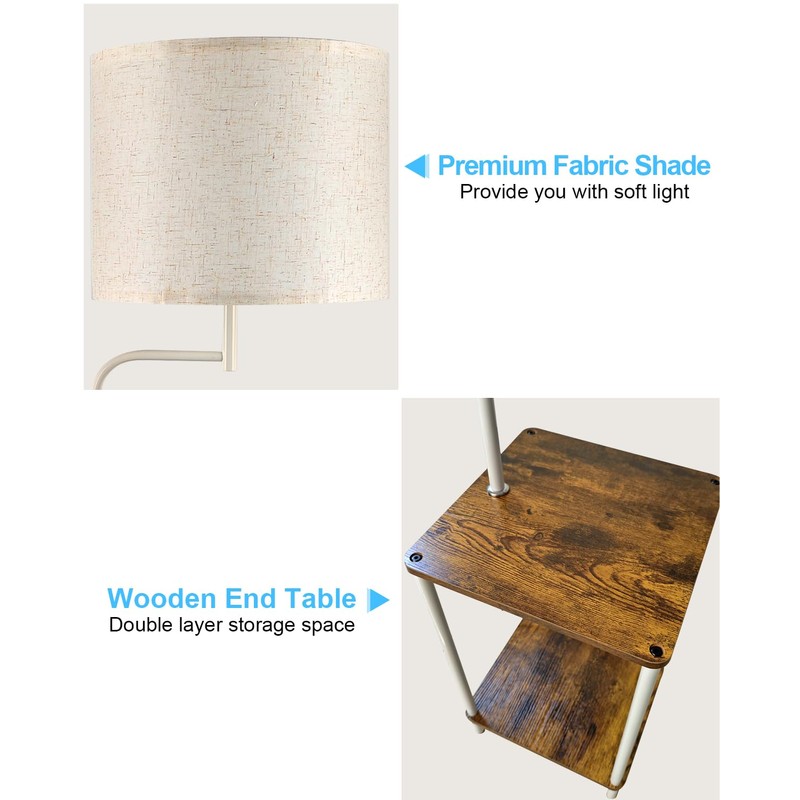 Lightdot 56" Floor Lamp with Table & Storage Bag, Dimmable