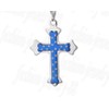 Fashion Jewelry BLUE CROSS CRUCIFIX STAR pendant 20" 925 Sterling