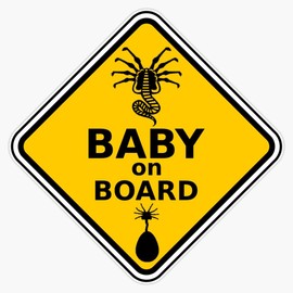 Magnet Alien Baby On Board Magnetic Vinyl Sticker 5"