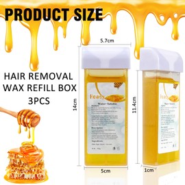 Sugeru 3-Piece Wax Cartridges Set, Roll-On Wax Cartridges for Sensitive Skin, Warm Wax Cartridges Waxing Set for Hair Removal in the Armpits, Legs, Back, Arms & Chest, 150 g x 3 (3)