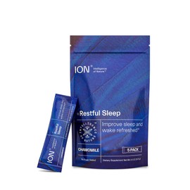 ION* Intelligence of Nature Restful Sleep - Ashwagandha Calm Sleep Aid Powder Drink Mix for Restful Night with Magnesium and L Theanine for Women and Men - 5 Packets