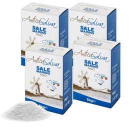 Sea Salt Fine | Antica Salina from Trapani, Sicily | All Natural, Gourmet, Unbleached, Kosher | 2.2lb (1kg) | Pack of 4