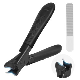 LOPHE Nail Clippers, Nail Scissors with Mesh Handle, Large Nail Clippers, Sharp Nail Clippers, Premium Steel Nail Scissors with Collection Container for Women (Black)