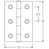 Best Stainless Bronze Square Hinges 2.5 inches (64 mm) 2