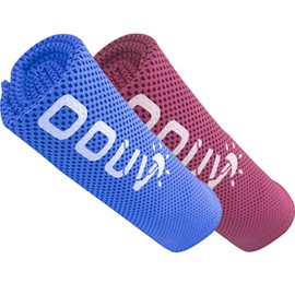 COOUV Sports Towel of Lightweight Quick Cooling Ice Silk Fabric Longer Size (Blue, Red)