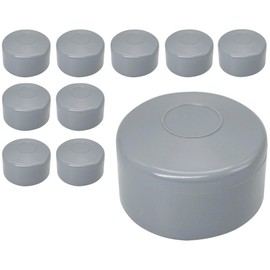 SKIR'CO Pack of 10 Fence Post Caps Round 60 mm Grey Plastic Caps for Round Fence Posts Fence Post Covers Window Grey RAL 7040 Colour