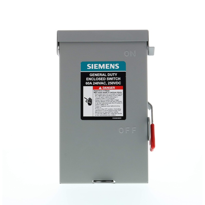 SIEMENS 3P 60A 240V General Duty Safety Switch Indoor, Non-Fusible