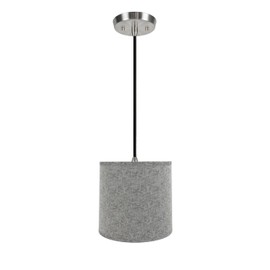 Aspen Creative, Grey, 72502-11 Hanging Ceiling One Pendant Light with Transitional Hardback Empire Fabric Lamp Shade, 13" Width
