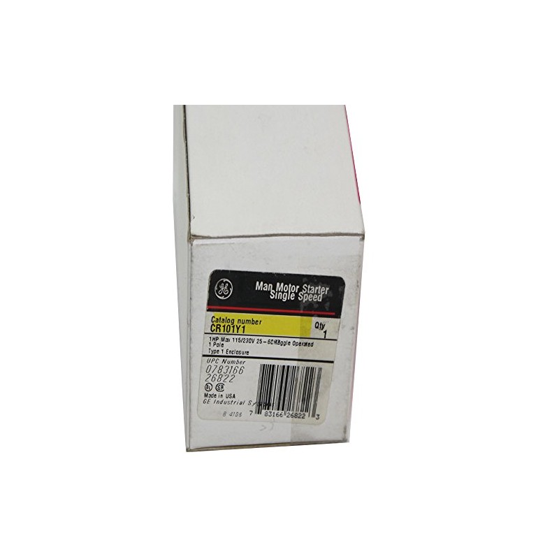 General Electric CR101Y1 Manual Motor Starter, Nema, 16A, 230Vdc, 1P
