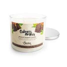 Oakmoss & Amber Highly Scented Natural 3 Wick Candle, Essential Fragrance Oils, 100% Soy, Phthalate & Paraben Free, Clean Burning, 14.5 Oz.