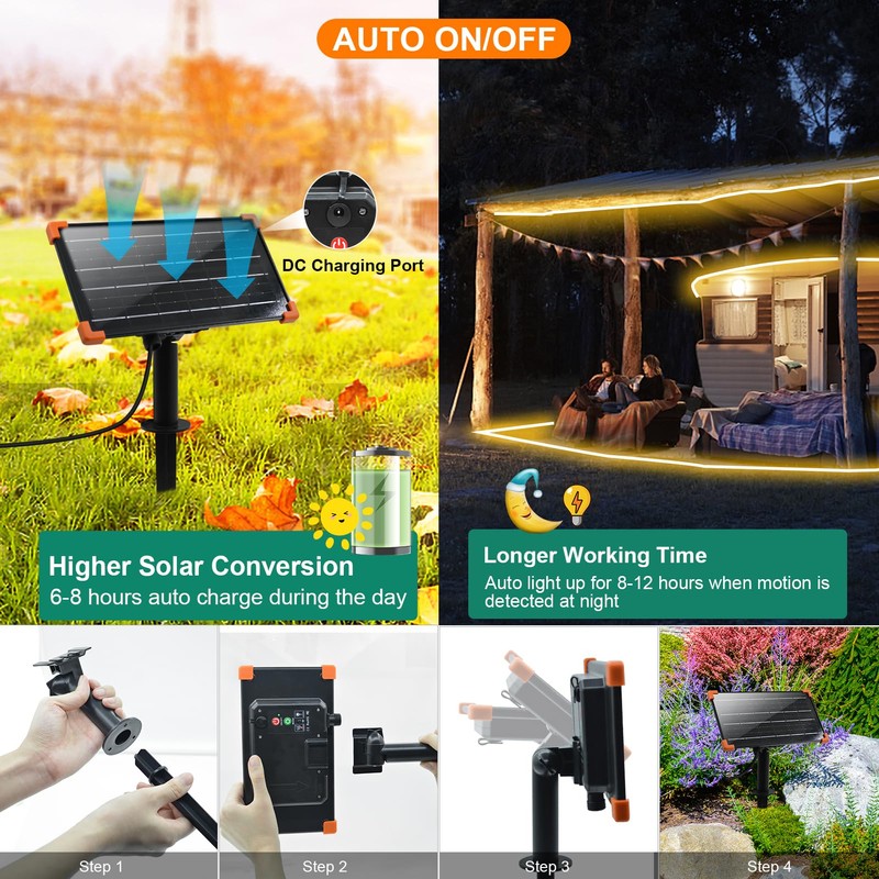 50Ft Solar LED Strip Lights Outdoor, 540 LED Long Strip
