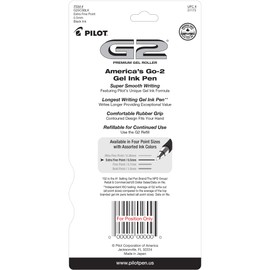 Pilot, G2 Premium Gel Roller Pens, Extra Fine Point 0.5 mm, Pack of 5, Black