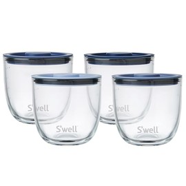 S'well 16oz Glass Prep Bowl Set of 4 For Easy Meal Prep, Coastal Blues, Made From Durable Tempered Glass