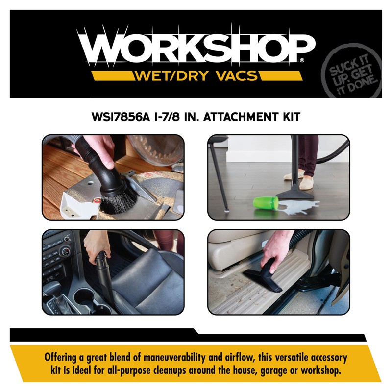 WORKSHOP Wet/Dry Vacs Shop Vacuum Accessories WS17856A Locking Attachment Kit