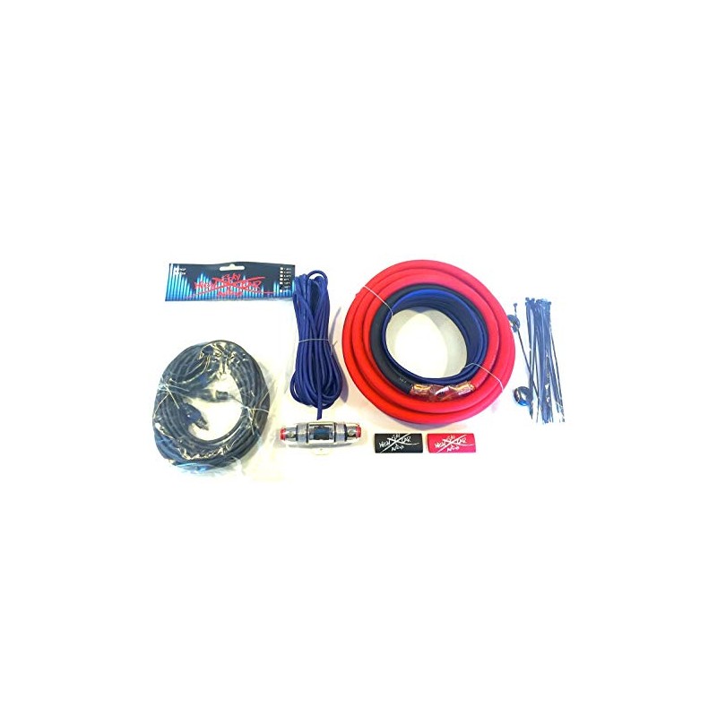 Oversized 4 Ga CCA AWG Amp Kit Twisted RCA Red