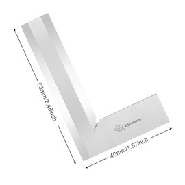 90° Precision Hair Angle, Try Square 63 x 40 mm 90 Degree Angle Try Angle Ruler Measuring Tool