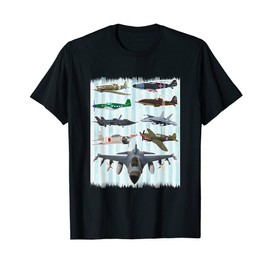 WW2 Planes Warbirds P51 Mustang Spitfire Messerschmitt T-Shirt