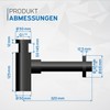 kör4u Design Siphon, 1 1/4 Inch x 32 mm, Black