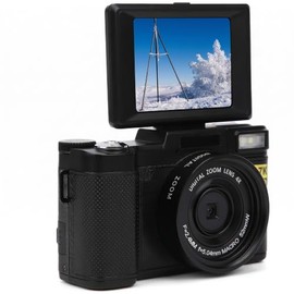 Cmara Digital SLR, Cmara Vlogging Full HD 2.7K, con Una Pantalla LCD Giratoria de 180 Grados y Giratoria de 3.0 Pulgadas, Cmara HD con Zoom de 48MP,  