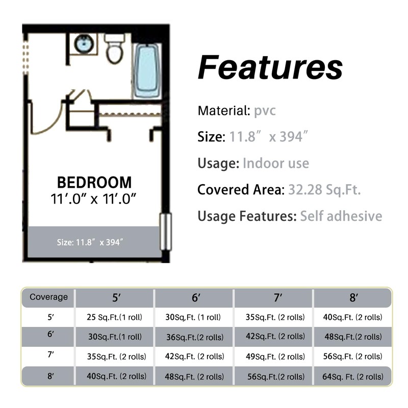 Peel and Stick Floor Tile - 11.8" X 394" Vinyl