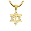 Tapp Collections Star Of David With Cross Pendant 316L Stainless