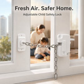 2 Pack No-Drill Child Safety Chain Lock for Windows and Doors