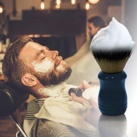 Shaving Brush for Men – Nylon Bristles with Deep Blue Plastic Handle – Professional Shaving Tool for Lathering & Skin Preparation – Durable & Ergonomic Design (Blue Point)
