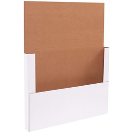 Aviditi White Easy-Fold Mailing Boxes, 24 x 18 x 2 Inches, Pack of 50, Crush-Proof, for Shipping, Mailing and Storing