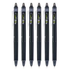 Pilot FriXion Synergy Clicker Retractable & Erasable Gel Ink Pens, 0.5mm Extra Fine Point, Black Ink, 6-pack