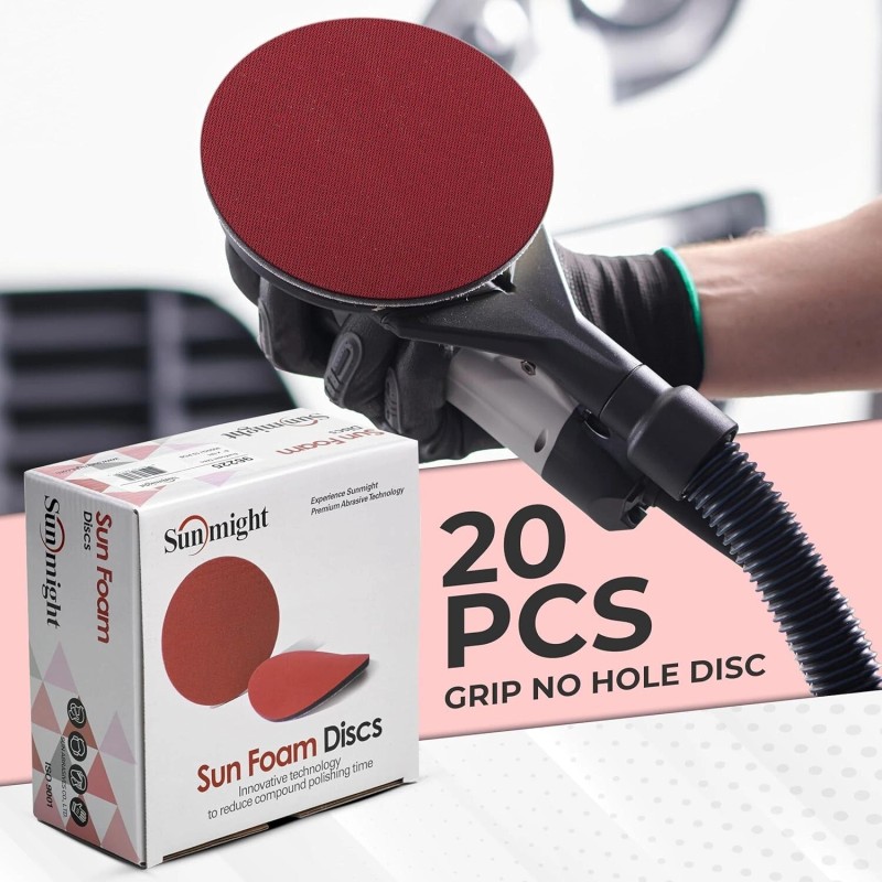 Sunmight Sunfoam Grip No Hole 3 Inch Sanding Discs -