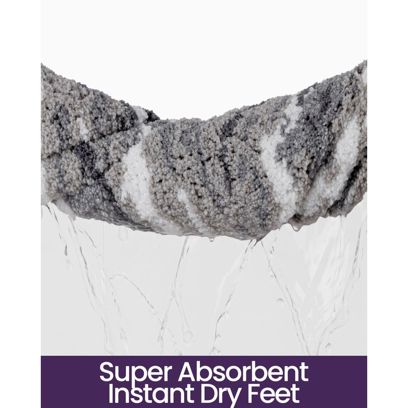 DEXI Bathroom Rug Mat 17x30, Soft and Absorbent Marble Bath